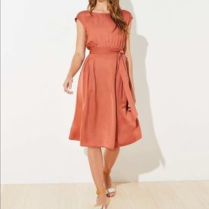 Loft Tie Waist Pocket Midi Dress